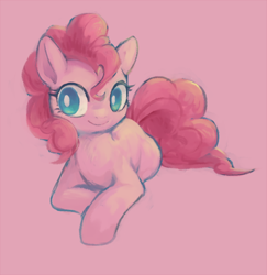 Size: 500x514 | Tagged: safe, artist:kei05, pinkie pie, earth pony, pony, female, looking at you, mare, pink background, simple background, solo