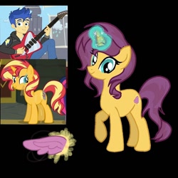 Size: 768x768 | Tagged: artist needed, safe, flash sentry, sunset shimmer, twilight sparkle, twilight sparkle (alicorn), oc, oc:shimmering wings, alicorn, best trends forever, better together, choose your own ending, equestria girls, forgotten friendship, female, flashimmer, male, offscreen character, offspring, parent:flash sentry, parent:sunset shimmer, parents:flashimmer, shipping, straight