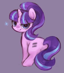 Size: 679x772 | Tagged: safe, artist:kei05, starlight glimmer, pony, unicorn, equal cutie mark, female, looking at you, looking back, looking back at you, mare, simple background, solo