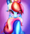 Size: 3248x3661 | Tagged: safe, artist:elzzombie, rainbow dash, pegasus, pony, blushing, looking at you, solo, tail bite