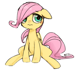 Size: 532x512 | Tagged: safe, artist:kei05, fluttershy, pegasus, pony, blushing, cute, female, filly, simple background, sitting, solo, white background