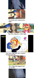 Size: 1000x2270 | Tagged: safe, artist:jake555555555, edit, flash sentry, sunset shimmer, equestria girls, legend of everfree, comic, female, flashimmer, hotel transylvania, male, shipping, straight