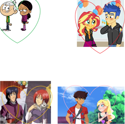 Size: 1914x1903 | Tagged: safe, artist:harriet546, flash sentry, sunset shimmer, better together, equestria girls, female, flashimmer, lincoln loud, lolirock, magical geodes, male, matt olsen (w.i.t.c.h.), nathaniel (lolirock), princess iris of ephedia, ronnie anne santiago, shipping, straight, the loud house, w.i.t.c.h., will vandom