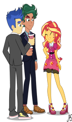 Size: 1633x2761 | Tagged: safe, artist:sparkling-sunset-s08, flash sentry, sunset shimmer, timber spruce, better together, equestria girls, twilight under the stars, clothes, converse, female, flashimmer, male, shipping, shoes, simple background, smiling, sneakers, straight, timbershimmer, transparent background, vector, wrong aspect ratio