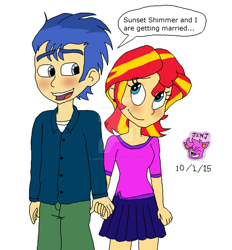 Size: 1024x1104 | Tagged: safe, artist:resotii, flash sentry, sunset shimmer, equestria girls, female, flashimmer, male, shipping, straight