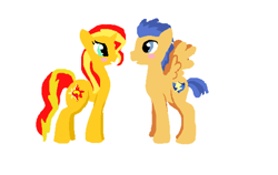 Size: 544x344 | Tagged: safe, artist:skywishes552, flash sentry, sunset shimmer, pony, female, flashimmer, male, shipping, straight