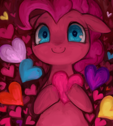 Size: 526x584 | Tagged: safe, artist:kei05, pinkie pie, earth pony, pony, female, heart, mare, pixiv, solo