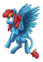 Size: 1006x1450 | Tagged: safe, artist:spacechickennerd, oc, oc only, oc:emmy, hybrid, pegasus, pony, solo