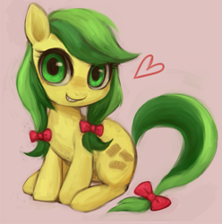 Size: 555x560 | Tagged: safe, artist:kei05, apple fritter, earth pony, pony, apple family member, female, heart, mare, solo