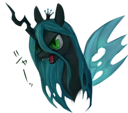 Size: 700x616 | Tagged: safe, artist:kei05, queen chrysalis, changeling, changeling queen, female, japanese, pixiv, solo