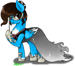 Size: 2000x1758 | Tagged: safe, artist:wintaura, masquerade, oc, oc:chiarascura, pegasus, pony, clothes, dress, shoes, sparkles