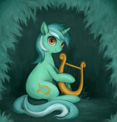 Size: 569x592 | Tagged: safe, artist:kei05, lyra heartstrings, pony, unicorn, female, lyre, mare, pixiv, solo