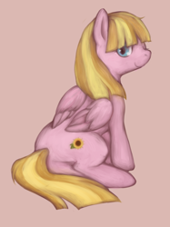 Size: 582x777 | Tagged: safe, artist:kei05, meadow flower, earth pony, pony, female, mare, one eye closed, solo, wink