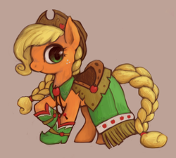 Size: 700x631 | Tagged: safe, artist:kei05, applejack, earth pony, pony, clothes, dress, female, gala dress, mare, simple background, solo