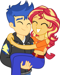 Size: 3607x4500 | Tagged: safe, artist:limedazzle, flash sentry, sunset shimmer, better together, equestria girls, commission, cute, female, flashimmer, geode of empathy, magical geodes, male, midriff, shipping, smiling, straight