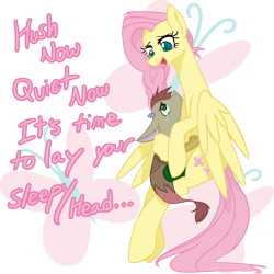 Size: 4500x4500 | Tagged: safe, artist:jibberjibbs, fluttershy, oc, oc:dissonance, hybrid, pegasus, pony, absurd resolution, female, interspecies offspring, mother and child, mother and son, offspring, parent and child, parent:discord, parent:fluttershy, parents:discoshy, story in the source