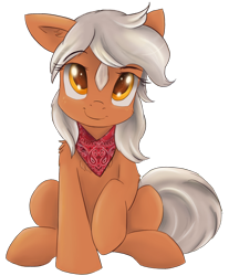 Size: 2192x2644 | Tagged: source needed, safe, artist:ardail, artist:griffonite, edit, earth pony, pony, bandana, cute, epona, eponadorable, female, freckles, mare, ponified, sitting, the legend of zelda