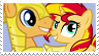 Size: 99x56 | Tagged: safe, flash sentry, sunset shimmer, pony, deviantart stamp, female, flashimmer, male, shipping, stamp, straight