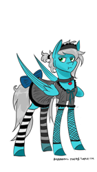 Size: 2988x5312 | Tagged: safe, artist:daredevil-ponies, oc, oc only, oc:frosty winds, pegasus, pony, fallout equestria, fallout equestria: memories, clothes, commission, dress, maid, solo