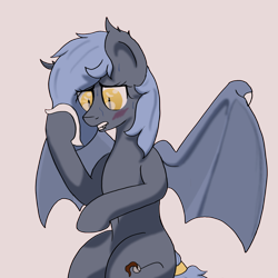 Size: 1100x1100 | Tagged: safe, artist:codras, oc, oc only, oc:panne, bat pony, pony, solo