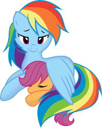 Size: 6102x7651 | Tagged: safe, artist:jessy, artist:tim015, rainbow dash, scootaloo, pegasus, pony, absurd resolution, cute, cutealoo, dashabetes, eyes closed, female, filly, mare, scootalove, simple background, sleeping, smiling, transparent background, wing blanket