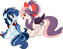 Size: 2847x2221 | Tagged: safe, artist:xwhitedreamsx, oc, oc only, oc:sweet velvet, oc:tundra, bat pony, pony, simple background, transparent background