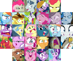 Size: 1200x1000 | Tagged: safe, screencap, apple bloom, applejack, big macintosh, braeburn, diamond tiara, discord, fancypants, fluttershy, lemon hearts, ma hooffield, octavia melody, party favor, pinkie pie, rainbow dash, rarity, spike, starlight glimmer, twilight sparkle, twilight sparkle (alicorn), alicorn, dragon, earth pony, pegasus, pony, unicorn, amending fences, appleoosa's most wanted, bloom and gloom, brotherhooves social, canterlot boutique, crusaders of the lost mark, do princesses dream of magic sheep, hearthbreakers, made in manehattan, make new friends but keep discord, party pooped, princess spike (episode), rarity investigates, scare master, season 5, slice of life (episode), tanks for the memories, the cutie re-mark, the hooffields and mccolts, the lost treasure of griffonstone, the mane attraction, the one where pinkie pie knows, what about discord?, arin hanson face, best faces of season 5, carrot, collage, do i look angry, exploitable meme, faic, fashion plate, fashion reaction, female, flaskhead hearts, flutterscream, food, hayburn, hooffield family, i didn't listen, i'm pancake, image macro, insertavia, mare, meme, slime, starlight says bravo, wall of tags, winnie the pink
