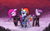 Size: 2560x1600 | Tagged: safe, artist:shovrike, maud pie, pinkie pie, rainbow dash, earth pony, pegasus, pony, the cutie re-mark, alternate timeline, amputee, apinkalypse pie, apocalypse dash, apocalypse maud, artificial wings, augmented, crystal war timeline, mechanical wing, pinkamena diane pie, prosthetic limb, prosthetic wing, prosthetics, scar, wings