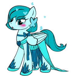 Size: 540x540 | Tagged: safe, artist:ladysugarsapphire, oc, oc only, oc:aquamarine, pegasus, pony, clothes, dress, solo