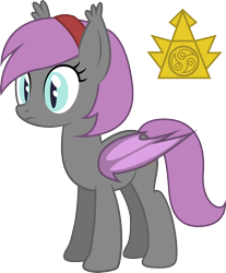 Size: 2484x2998 | Tagged: safe, artist:duskthebatpack, oc, oc only, oc:osaeru, bat pony, pony, female, headband, mare, simple background, solo, transparent background, vector