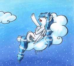 Size: 1808x1596 | Tagged: safe, artist:lunafyre, oc, oc only, oc:melody breeze, cloud, night sky, solo