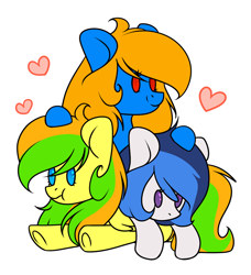 Size: 1024x1125 | Tagged: safe, artist:starlyflygallery, oc, oc only, oc:starlyfly, oc:sunflower (starflygallery), oc:sunshine blue, heart