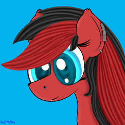 Size: 4000x4000 | Tagged: safe, artist:asknoxthepony, oc, oc only, oc:cherry bomb, bat pony, pony, absurd resolution, female, mare, piercing, portrait, solo