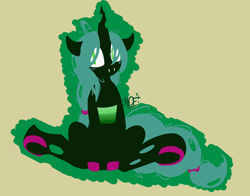 Size: 1080x846 | Tagged: safe, artist:niggerdrawfag, queen chrysalis, changeling, changeling queen, cute, female, horn, solo