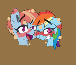 Size: 2080x1768 | Tagged: safe, artist:niggerdrawfag, rainbow dash, windy whistles, pegasus, pony, drunk, drunker dash, female, mother and child, mother and daughter, parent and child, squeans