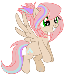 Size: 2917x3400 | Tagged: safe, artist:cayfie, oc, oc only, oc:sweet skies, pegasus, pony, female, mare, pegasus oc, smiling, solo, starry eyes