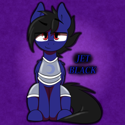 Size: 5080x5080 | Tagged: safe, artist:niggerdrawfag, oc, oc:jet black, pony, commission, sitting, solo