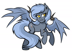 Size: 2364x1724 | Tagged: safe, artist:itsnotdaijoubu, oc, oc only, oc:panne, bat pony, pony, fangs, slit eyes, solo