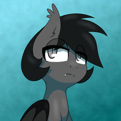 Size: 5080x5080 | Tagged: safe, artist:niggerdrawfag, oc, oc:amaya, bat pony, pony, abstract background, bat pony oc, bust, commission, portrait, solo