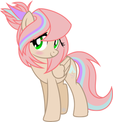 Size: 3200x3462 | Tagged: safe, artist:cayfie, oc, oc only, oc:sweet skies, pegasus, pony, blushing, female, mare, pegasus oc, solo