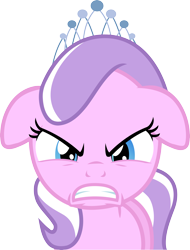 Size: 3025x3983 | Tagged: safe, artist:firestorm-can, diamond tiara, earth pony, pony, angry, floppy ears, gritted teeth, high res, photo, simple background, solo, transparent background, vector