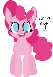 Size: 420x611 | Tagged: safe, artist:hattsy, pinkie pie, earth pony, pony, female, mare, pink coat, pink mane, solo, ur a faget