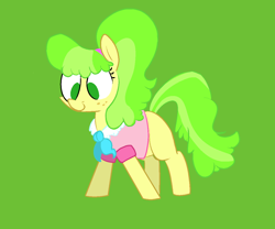 Size: 1200x1000 | Tagged: safe, artist:hattsy, chickadee, ms. peachbottom, earth pony, pony, female, green background, mare, simple background, solo