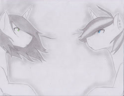 Size: 3302x2550 | Tagged: safe, artist:subimaru_kai, derpibooru import, oc, oc only, oc:snowy, oc:virgil green, colt, male, shading, stallion, traditional art