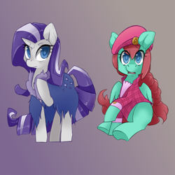 Size: 1000x1000 | Tagged: safe, artist:starlightspark, derpibooru import, rarity, oc, oc:sundial, pony, unicorn, older, older rarity