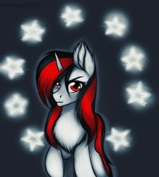 Size: 1693x1885 | Tagged: safe, artist:darklight1315, derpibooru import, oc, oc:blackjack, pony, unicorn, fallout equestria, fallout equestria: project horizons, fanfic art, solo, stars