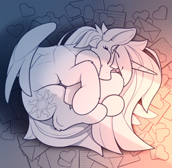 Size: 1800x1760 | Tagged: safe, artist:yakovlev-vad, derpibooru import, princess celestia, alicorn, pony, behaving like a cat, catlestia, curled up, cute, cutelestia, happy, heart, heart pillow, holiday, letter, letters to celestia, pillow, solo, valentine's day