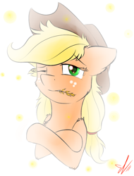 Size: 778x1024 | Tagged: safe, artist:yuris, derpibooru import, applejack, earth pony, pony, solo