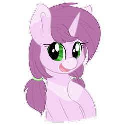 Size: 891x891 | Tagged: safe, artist:teabucket, derpibooru exclusive, oc, oc:mulberry tart, pony, unicorn, bust, female, simple background, transparent background