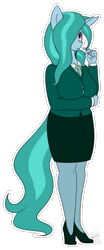 Size: 506x1222 | Tagged: safe, artist:teabucket, oc, oc only, oc:mint breeze, anthro, unicorn, anthro oc, business suit, clothes, cute, female, high heels, mare, shoes, simple background, skirt, transparent background